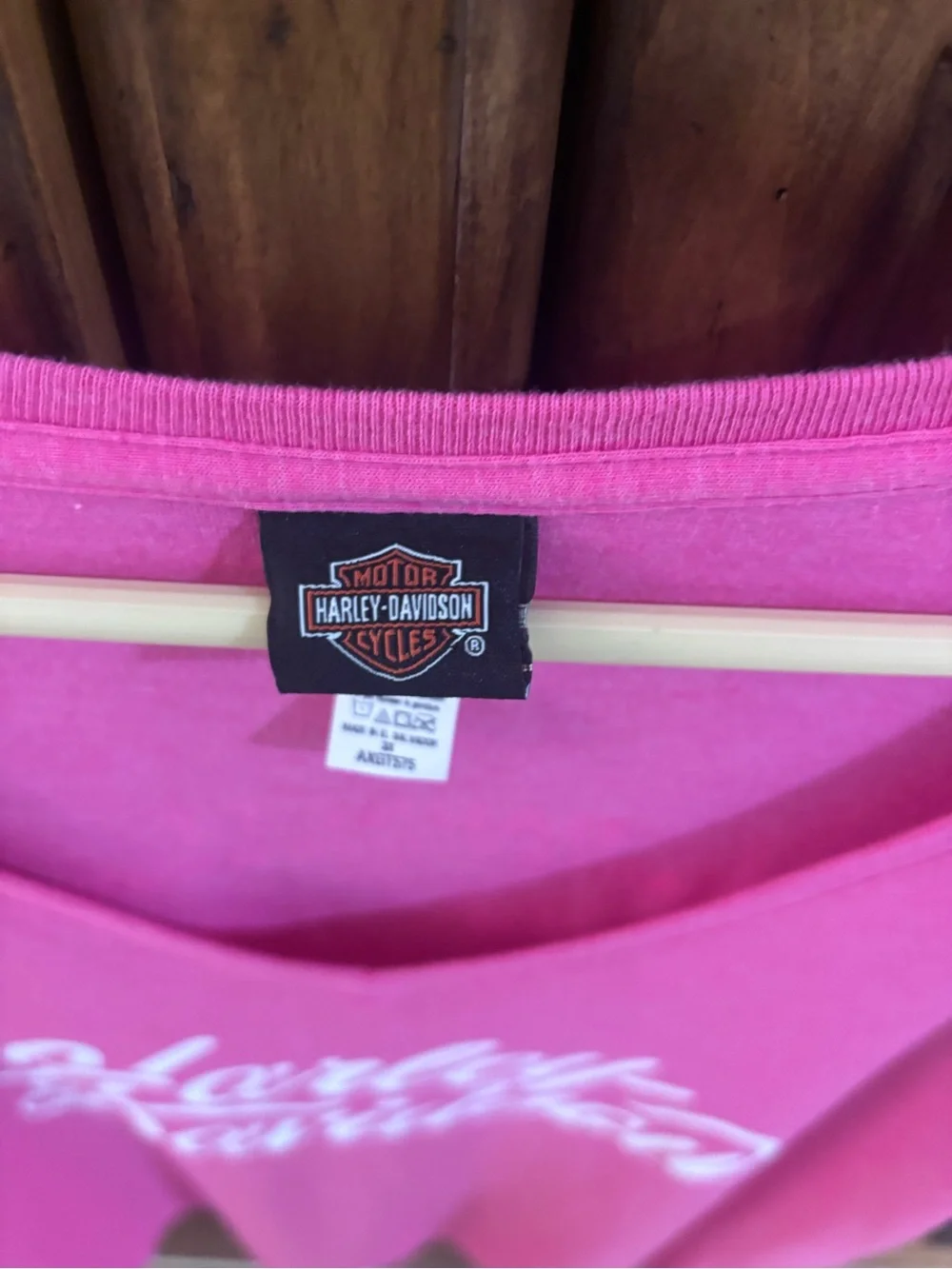 Harley-Davidson Women's Pink V-Neck Logo Tee